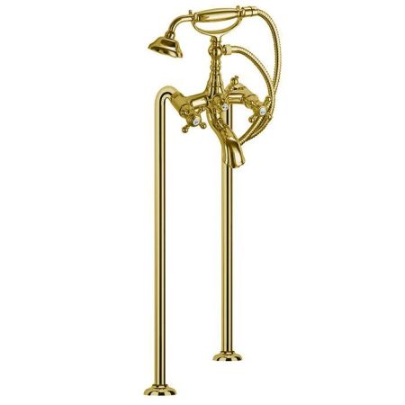 Fima Carlo Frattini Elizabeth Смеситель для ванны, напольный, с ручным душем, цвет: золото, артикул F5084/2OR
