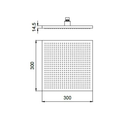 Верхний душ, Almar, Velvet, тип установки-настенный, потолочный, размер душевого диска, мм-300*300, форма-квадратная, количество режимов-1, тип струи-velvet rain, держатель-необходимо заказать, цвет-Mirror Stainless Steel, артикул E044278.MS