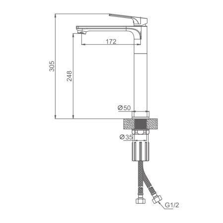 Смеситель для раковины Splenka S30.15.06, черный