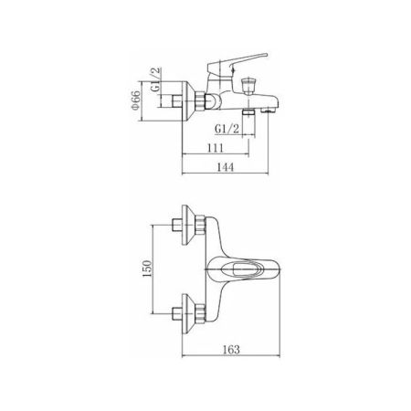 Смеситель для ванны FASHUN A3050WHITE, хром/белый