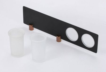 Стакан для ванной комнаты двойной Savol S-002168HD, черный/бронза, артикул S-002168HD