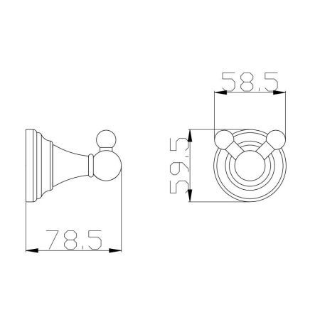 Крючок для ванной комнаты двойной Rav Slezak MORAVA MKA0102B, белый, артикул MKA0102B