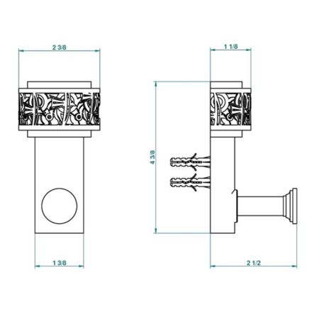 THG PARADISE Крючок одинарный, цвет хром, артикул U5C-A02-517