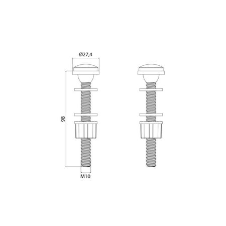Комплект крепления бачка к унитазу IDDIS Optima Home 2 шт, M10x98 (907M10982SK), артикул 907M10982SK