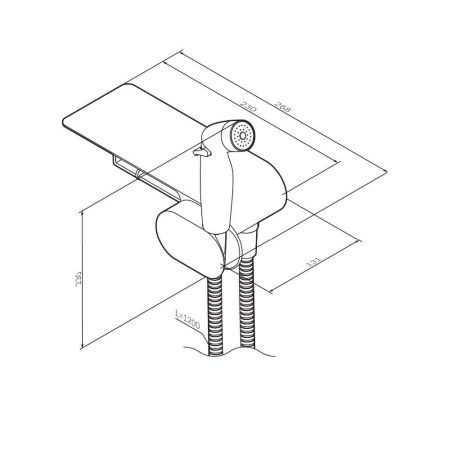 F0202600 Like, гигиенический набор со смесителем для душа с полкой, хром, шт., артикул F0202600