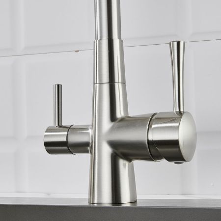 Смеситель для кухни с подключением фильтра Shevanik S528L, сатин