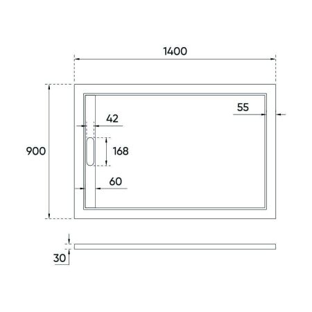 Душевой поддон Veconi Tezeo stone TZ-07, 1400x900x30, искусственный камень, белый, артикул TZ07-14090PR-01-19C3