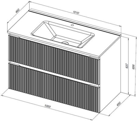 Тумба под раковину Aquanet Джейн (Flat) 100 маренго, артикул 00335431