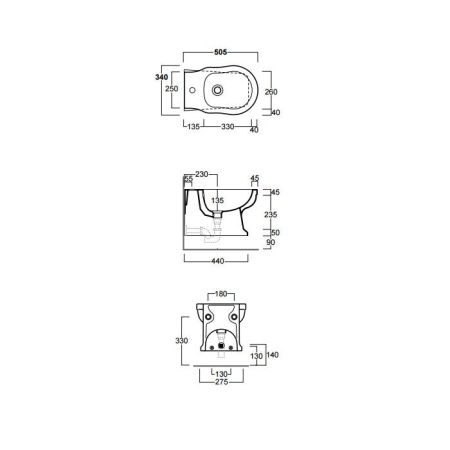 SIMAS Londra Биде подвесное с 1 отв. под смеситель, 50,5х36,5хh33см, цвет белый, артикул LO919bi