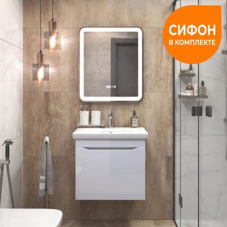 Тумба под раковину подвесная VIGO Grani 057 белый, 60 см, артикул 057 белый