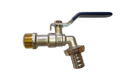 Кран шаровой со штуцером 1/2" VN-BN12 водоразборный никилированный ручка, артикул VN-BN12
