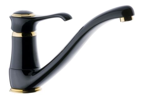 Emmevi Tiffany, кухонный смеситель с поворотным изливом, цвет черный-золото, артикул 6095NO