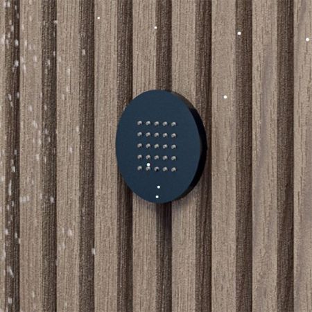 ФорФорсунка, Bossini, Tondo Flat , боковая, форма-круглая, диаметр,мм-100, дождевой спрей, самоочищающийся, материал-латунь,  цвет-чёрный матовый, артикул I00175.073