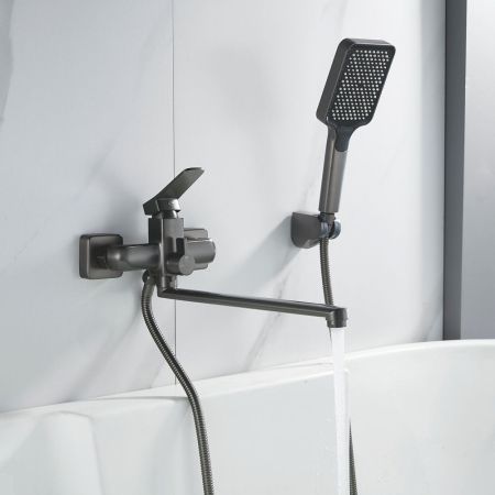 Смеситель для ванны Shevanik S9922T, оружейная сталь, артикул S9922T