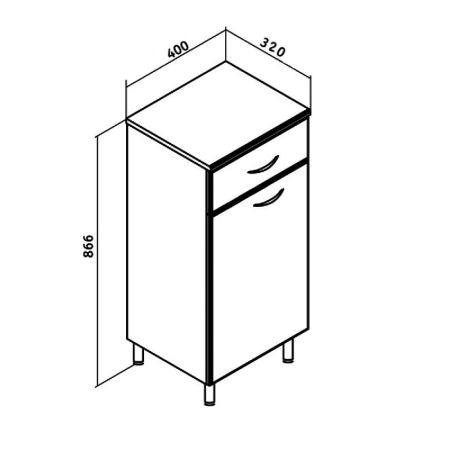 Полупенал Runo с корзиной для белья 40 (00000000118), артикул 00000000118