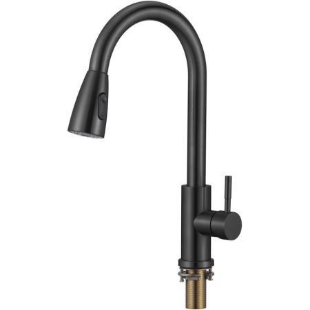 Смеситель для кухни с выдвижным изливом Savol S-002806H, черный, артикул S-002806H