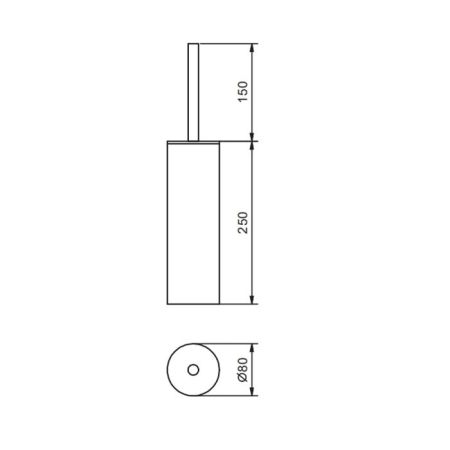 FANTINI YOUNG Ершик для унитаза, напольный, цвет черный матовый, артикул 96 13 7646