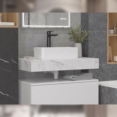 Столешница Velvex Unit 80 белый мрамор, артикул st.UNI.80-630