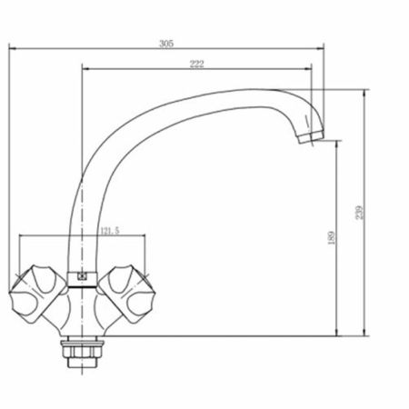Смеситель для кухни FASHUN A4226-2, хром