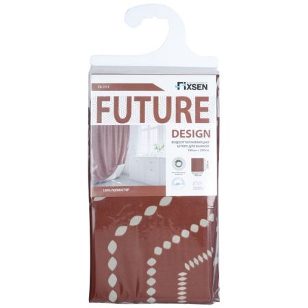 Штора для ванной комнаты FIXSEN DESIGN FX-1511, коричневый, артикул FX-1511