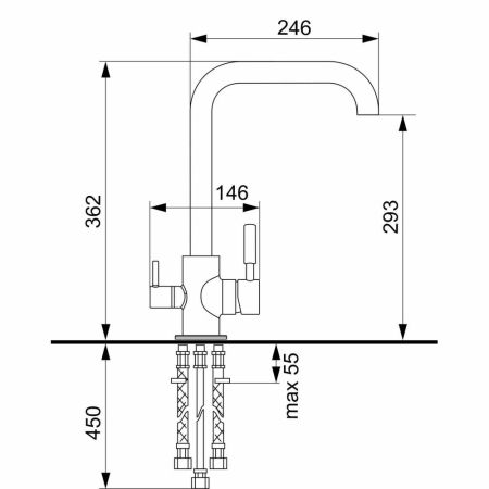 Смеситель для кухни Ulgran UQ-019-03, десерт