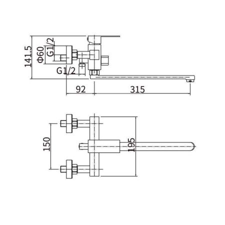 Смеситель для ванны FASHUN A52202-7, черный