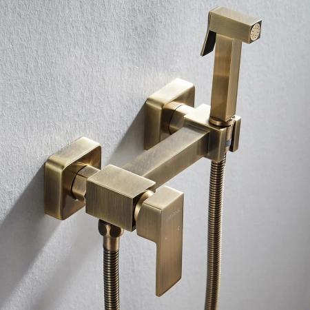 Гигиенический душ со смесителем Shevanik S137Q, бронза