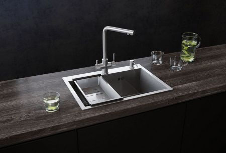 Кухонная мойка Ulgran Steel 600x450, брашированная сталь, артикул US 600-001