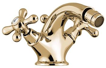 Emmevi Deco Classic, двухвентильный смеситель для биде с донным клапаном, цвет бронза