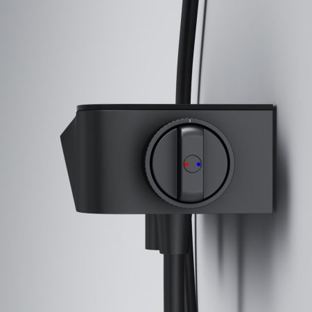 F8F10522 Func, смеситель для душа, кнопочный с полкой, с изливом, черный, артикул F8F10522