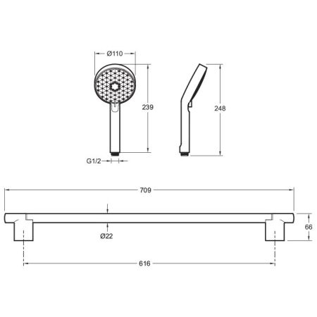 Душевой гарнитур JACOB DELAFON AWAKEN E99898RU-CP (хром, металл), шт, артикул E99898RU-CP