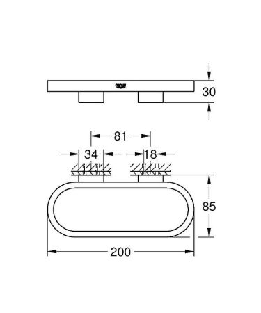 Держатель для полотенца GROHE Selection, хром (41035000), артикул 41035000