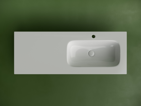 Раковина накладная мебельная Ceramicanova Грация (Grace) прямоугольная 1210x457x137 с чашей справа и отверстием под смеситель цвет белый CN7021, артикул CN7021