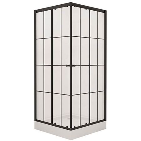 Душевой уголок Niagara NG-0190-14 90х90 профиль Черный стекло прозрачное с принтом