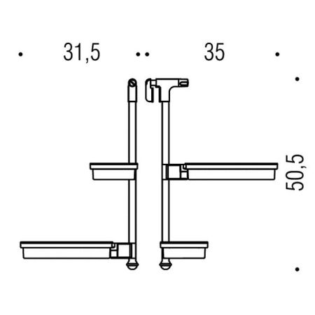 Colombo Isole Piantane, штанга-набор 6, цвет: хром, артикул B9710.CR-BI