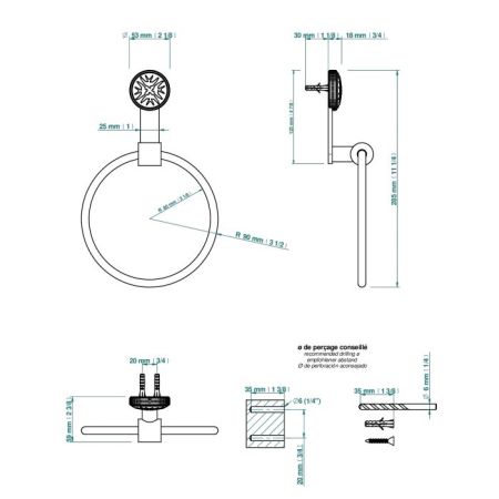 THG HIRONDELLES Полотенцедержатель-кольцо, цвет Umber color PVD, артикул A4J-H66-504N