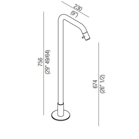 Agape Memory Однорычажный смеситель для ванны, напольный, цвет: хром