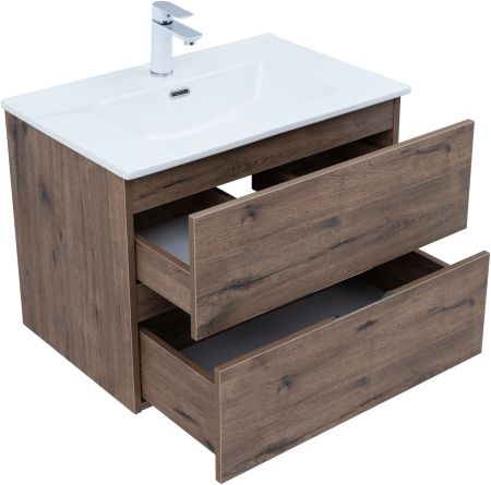 Тумба под раковину Aquanet Алвита New 70 2 ящика, дуб веллингтон табак, артикул 00334185