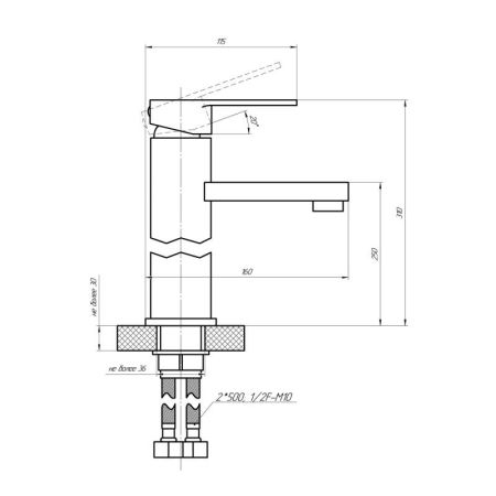Смеситель для раковины Сантаком stOMEGA 3317А, хром