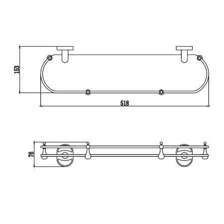 Полка стеклянная Savol S-007091-1, хром, артикул S-007091-1