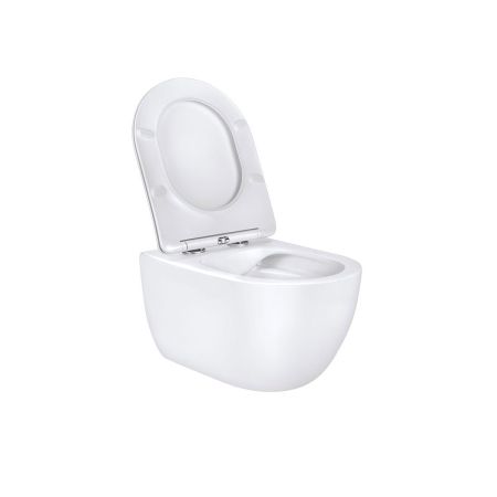 Унитаз подвесной Evo VT1-34 безободковый, цвет белый, ультратонкое soft-close сиденье, артикул VT1-34