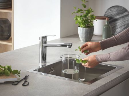 Смеситель для кухни GROHE Eurosmart 2021, средний излив, хром (30463000), артикул 30463000