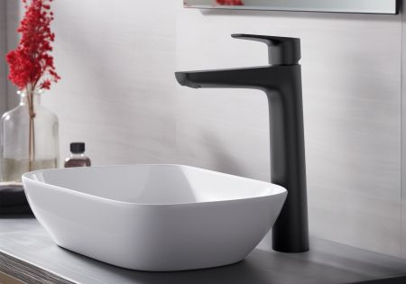 Смеситель для раковины 230, без донного клапана AQUATEK, матовый черный AQ1104MB БЕТТА, артикул AQ1104MB