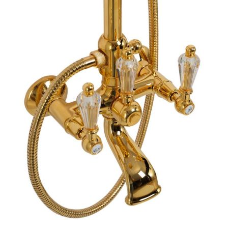 Душевая стойка  со смесителем для ванны,верхним и ручным душем CEZARES DIAMOND-CVD-Sw