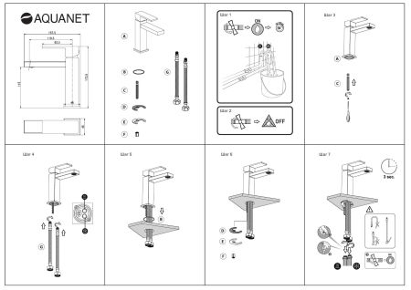 Смеситель для раковины Aquanet Blanco AF420-10W, артикул AF420-10W