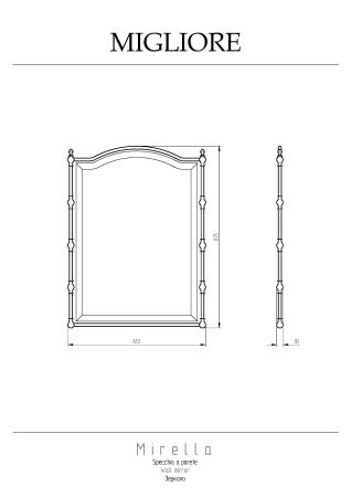 MIRELLA Зеркало h87х65 см, золото, артикул 17320