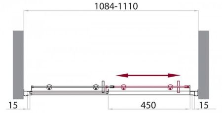 Душевая дверь в нишу BELBAGNO UNO-BF-1, артикул UNO-BF-1-150-M-Cr