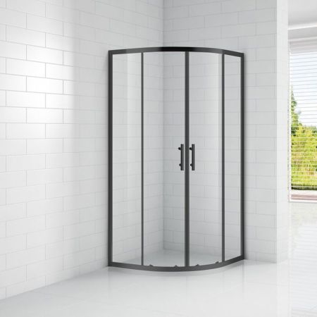 Душевой уголок Cezares Eco 90x90 ECO-O-R-2 профиль Черный стекло прозрачное ECO-O-R-2-90-C-NERO Cezares, артикул ECO-O-R-2-90-C-NERO