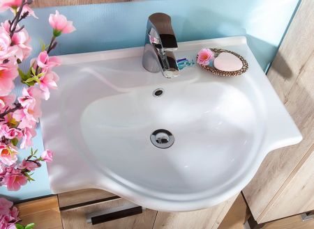 Тумба под раковину Бриклаер Карибы 60 Светлая Лиственница, артикул 4627125411267