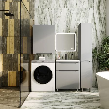 Тумба напольная "Марелла 60" (2 ящ.) Люкс антискрейтч серый, PLUS, артикул СС-00002397